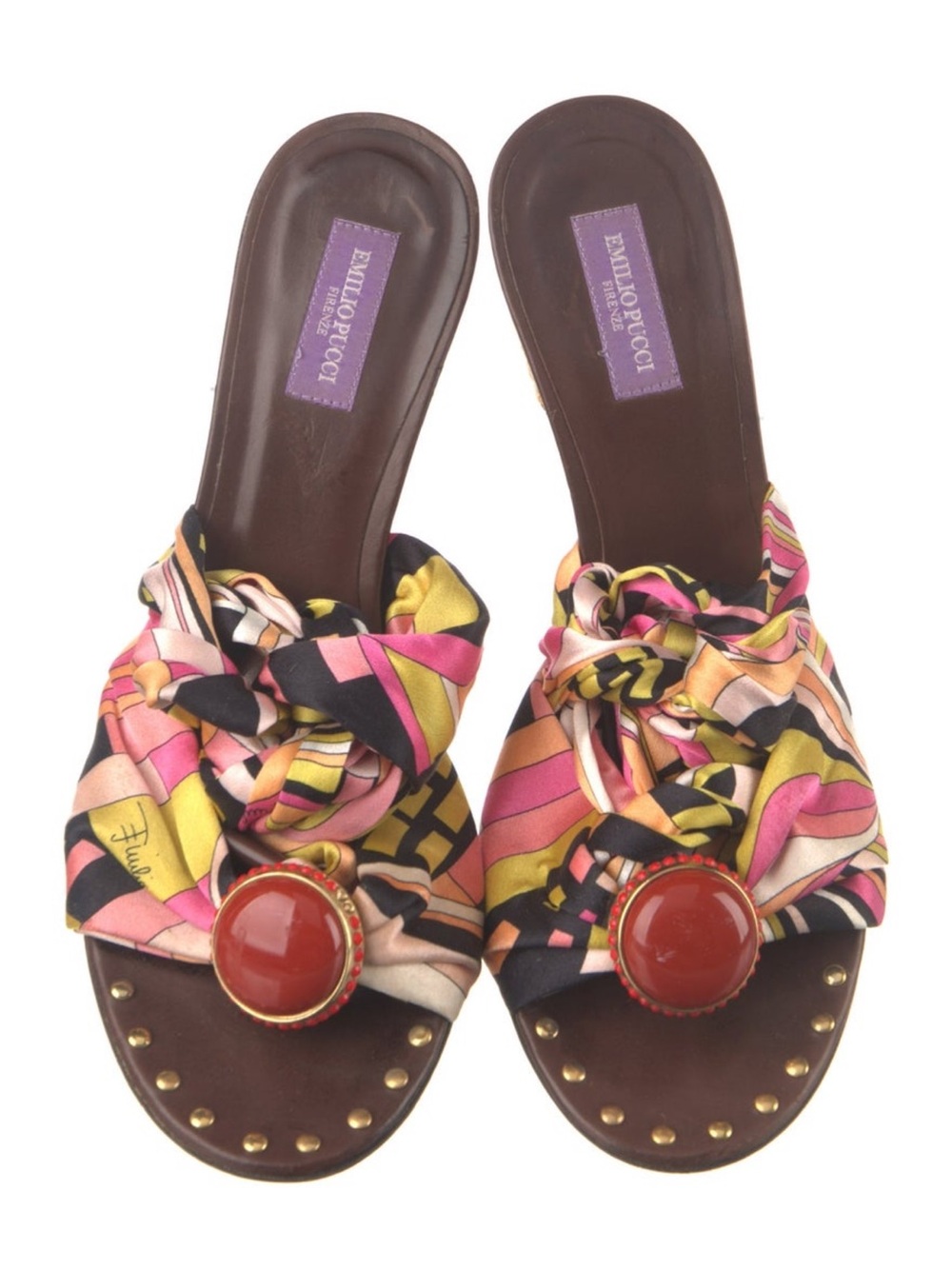 Emilio Pucci wrap up silk heels - Picture 3 of 6